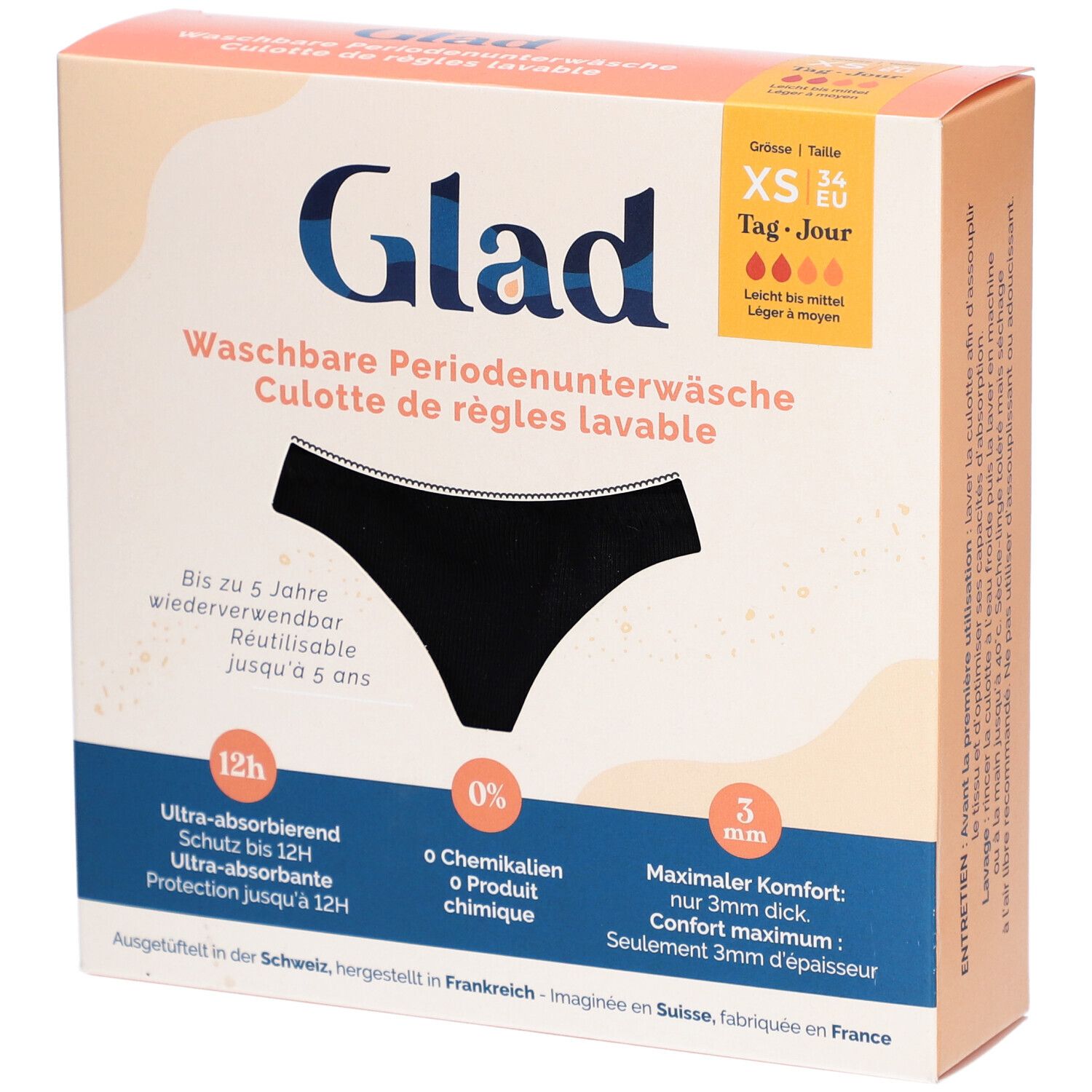 GLAD culotte menstruelle jour XS flux léger