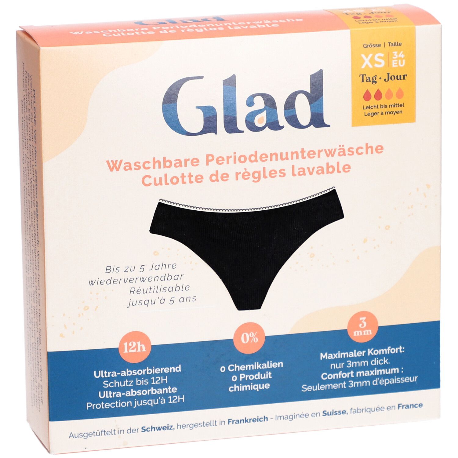 GLAD culotte menstruelle jour XS flux léger