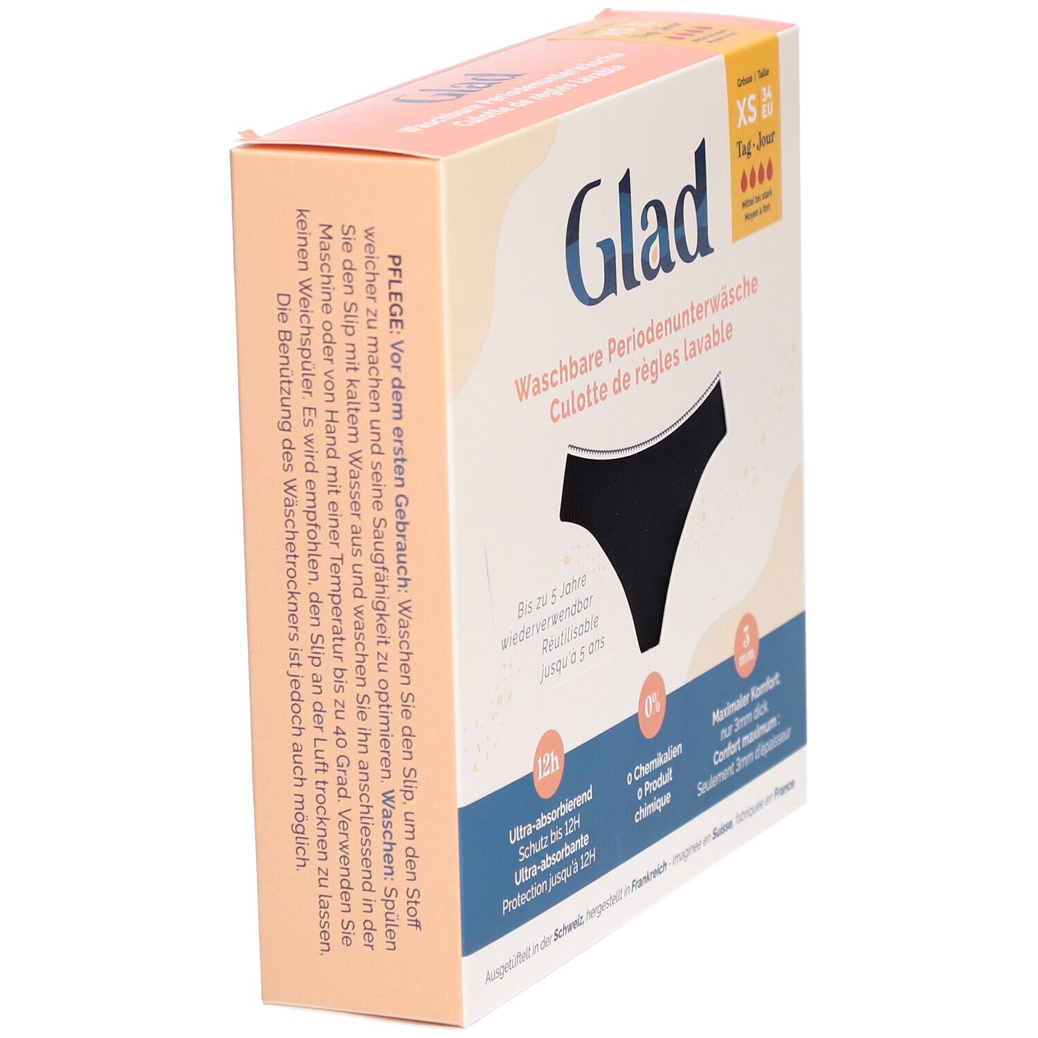 GLAD Culotte menstruelle jour XS absorption forte