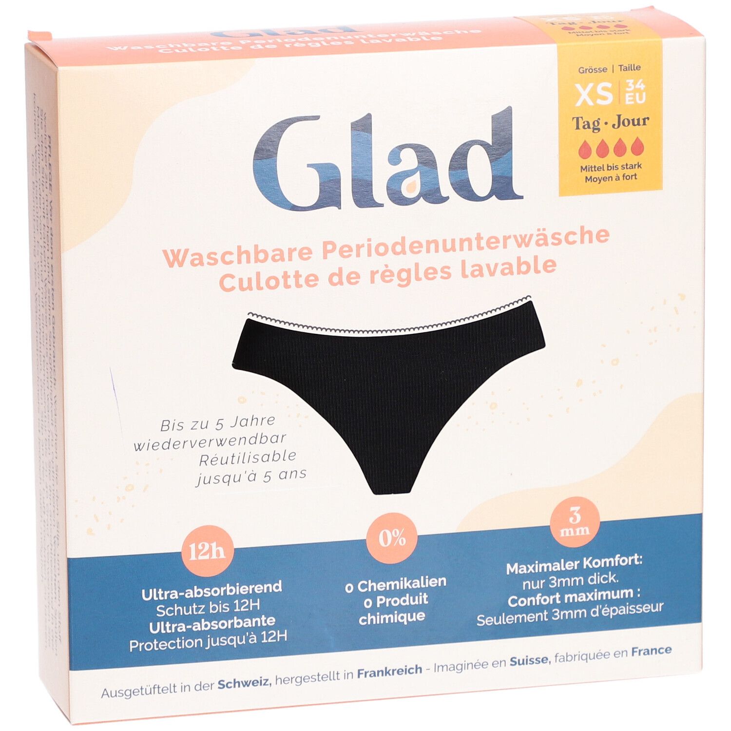 GLAD Culotte menstruelle jour XS absorption forte