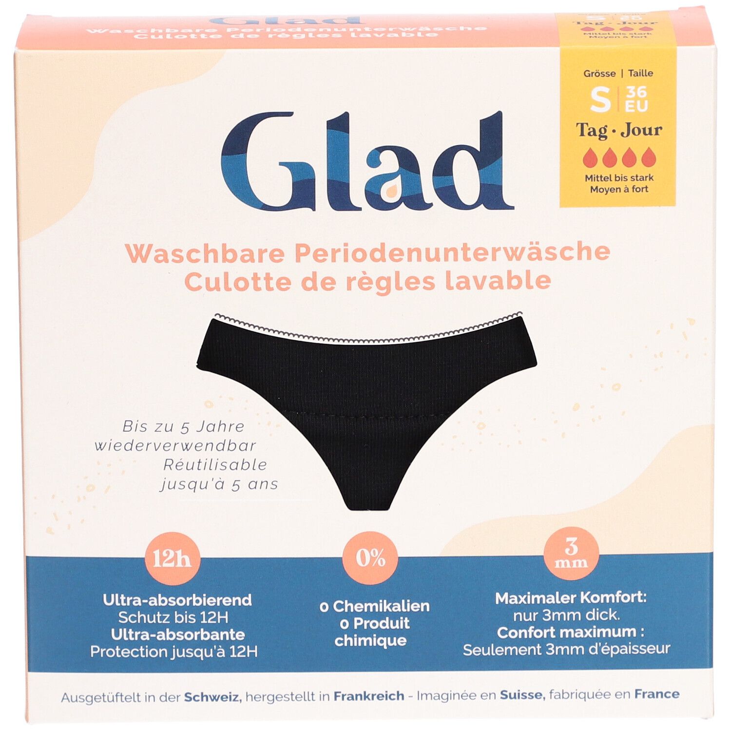 GLAD Culotte menstruelle jour S absorption forte
