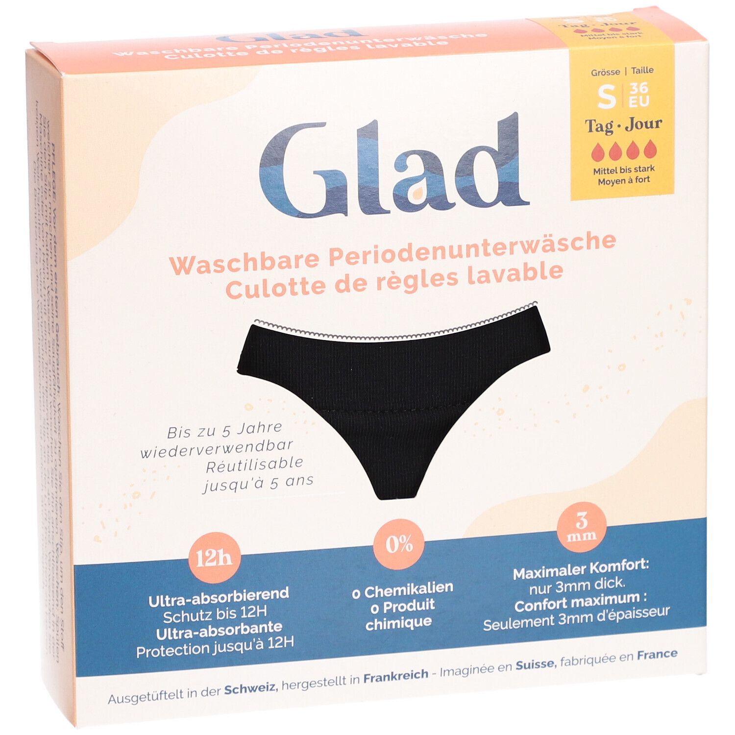 GLAD Culotte menstruelle jour S absorption forte