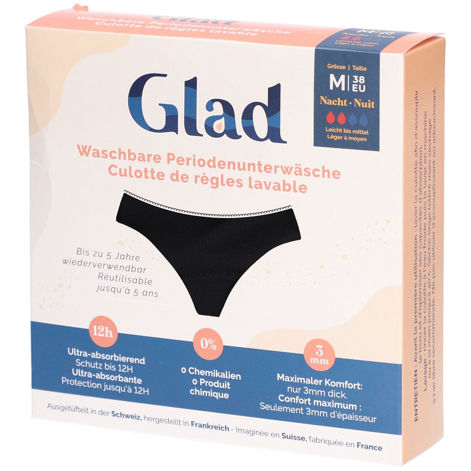 GLAD Culotte menstruelle nuit M absorption légère