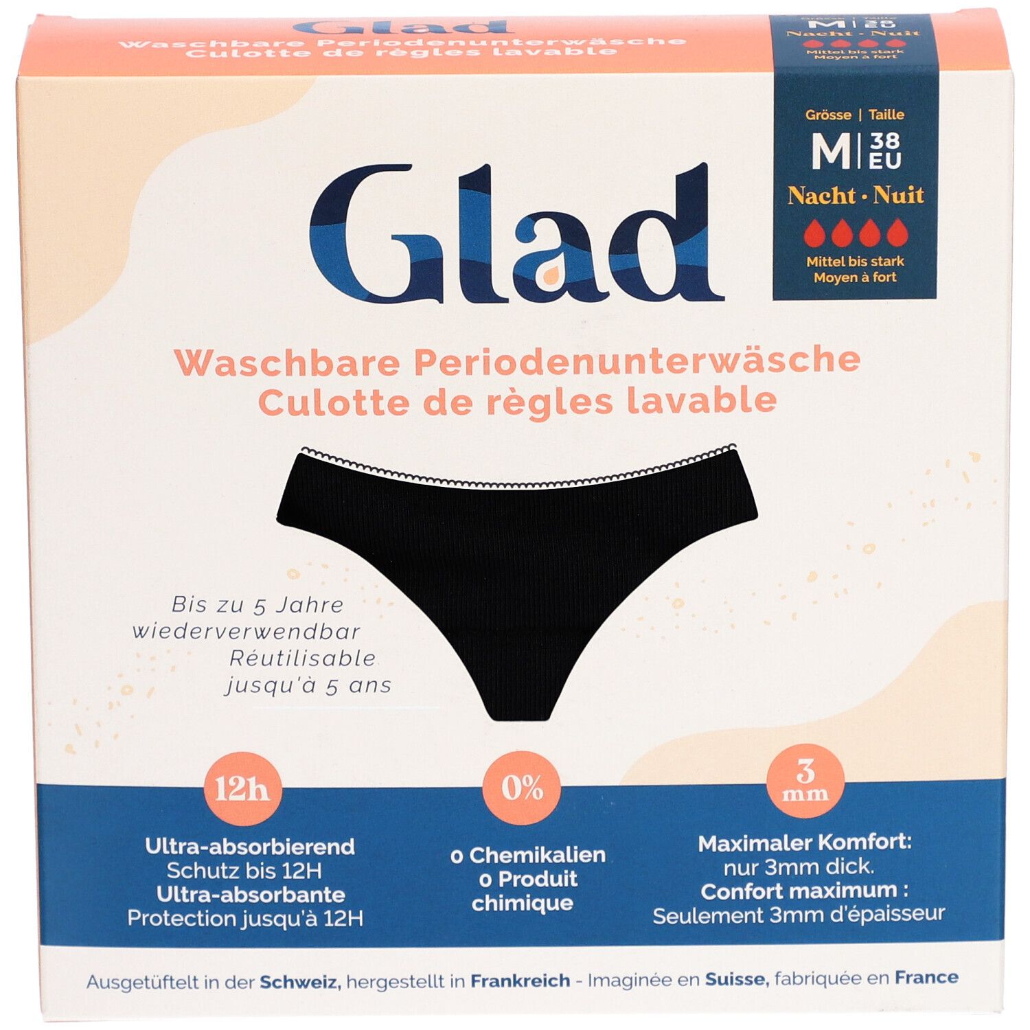 GLAD culotte menstruelle nuit M flux abondant