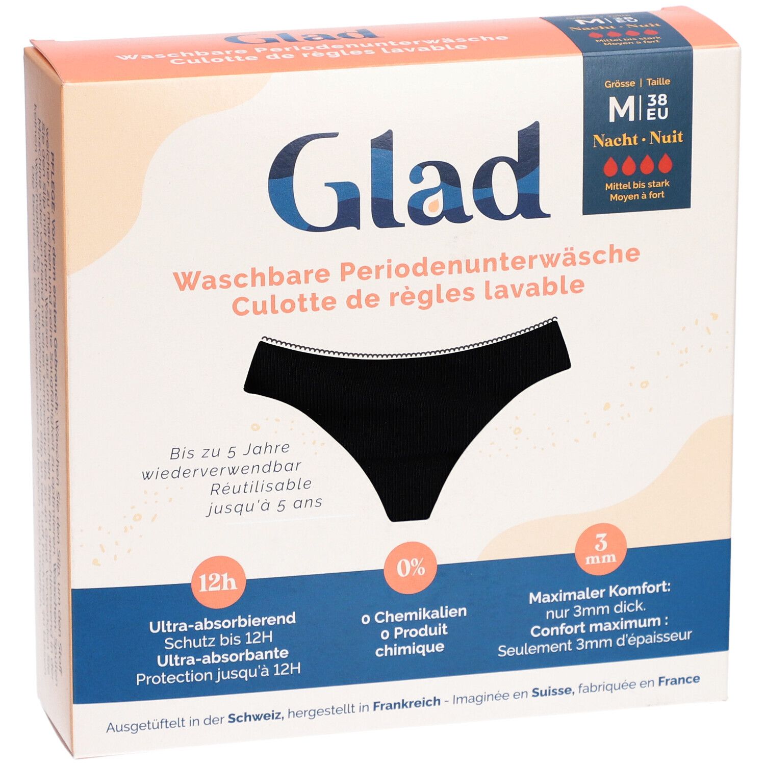 GLAD culotte menstruelle nuit M flux abondant
