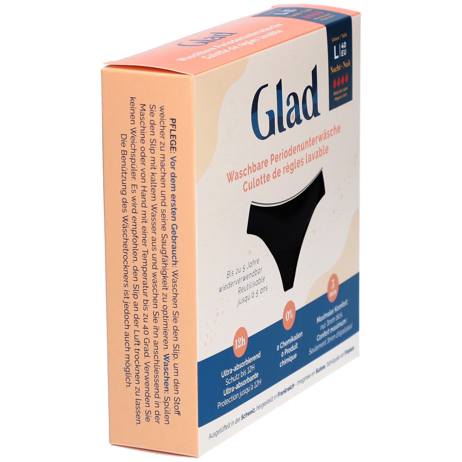 GLAD Culotte menstruelle nuit L absorption forte