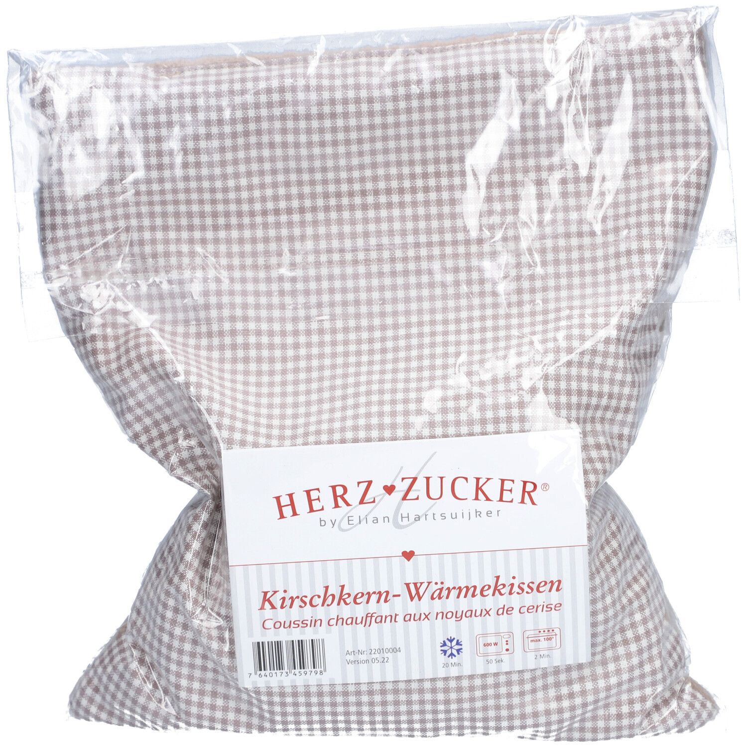 HERZZUCKER® Coussin Chauffant aux noyaux de cerise 26 x 21 cm