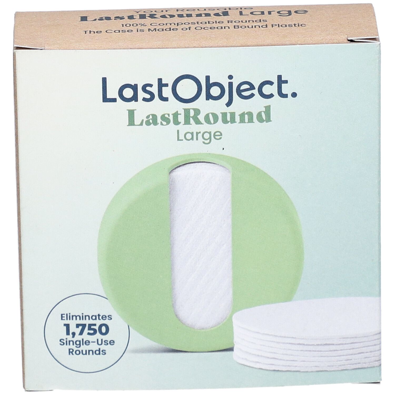 LastObject 7 grands Pads démaquillants réutilisables avec étui vert