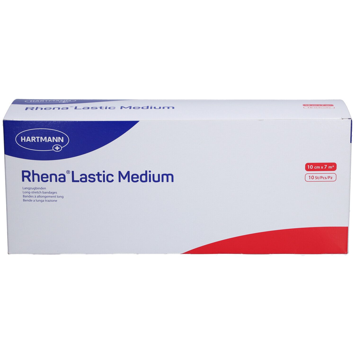 Emballage de HARTMANN Rhena® Lastic Medium. Inscription : 10 cm x 7 m, 10 pièces.