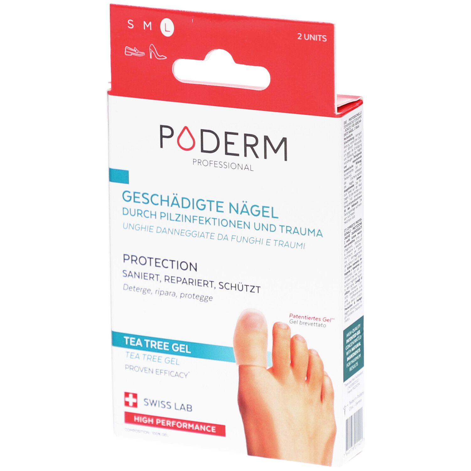Poderm Professional : Protection pour ongles abîmés, 2 unités. Contient du gel d'arbre à thé.