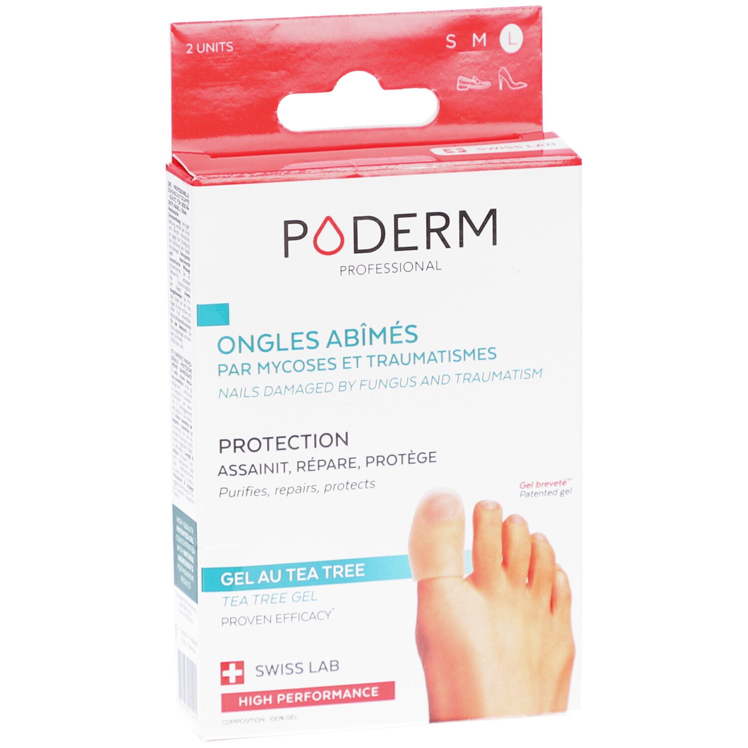 Poderm Professional: Gel arbre à thé pour ongles abîmés par mycoses et traumatismes. 2 unités.
