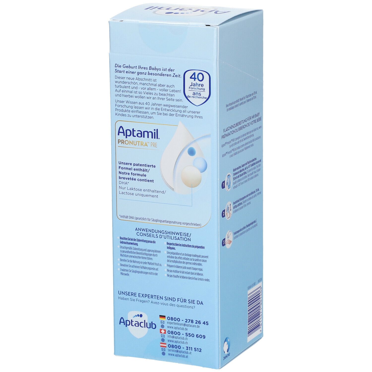 APTAMIL® Pronutra™ Pre Lait pour nourrissons 5x22,8 g - Redcare Pharmacie