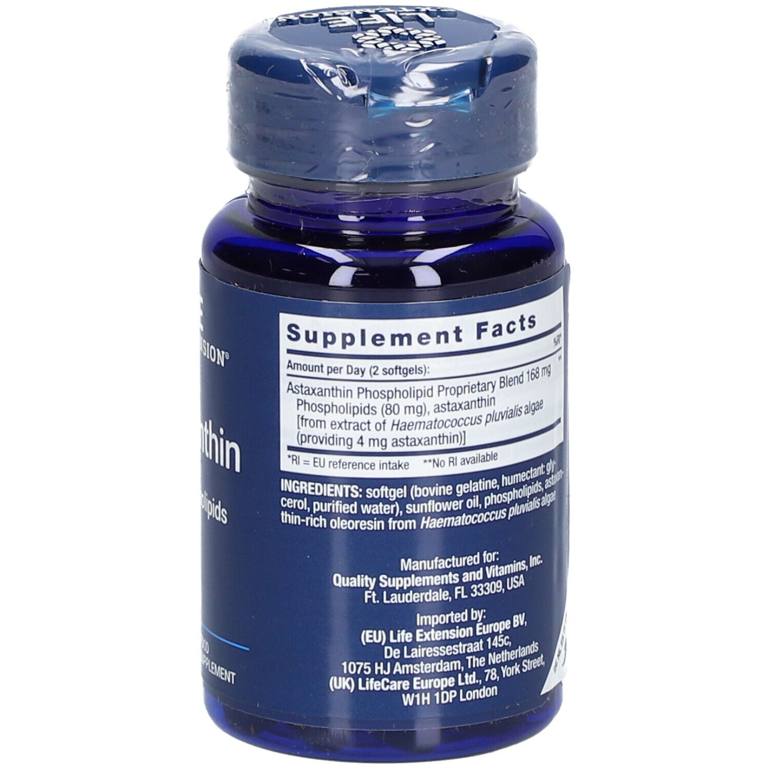 LIFE EXTENSION® Astaxanthine 4mg avec phospholipides