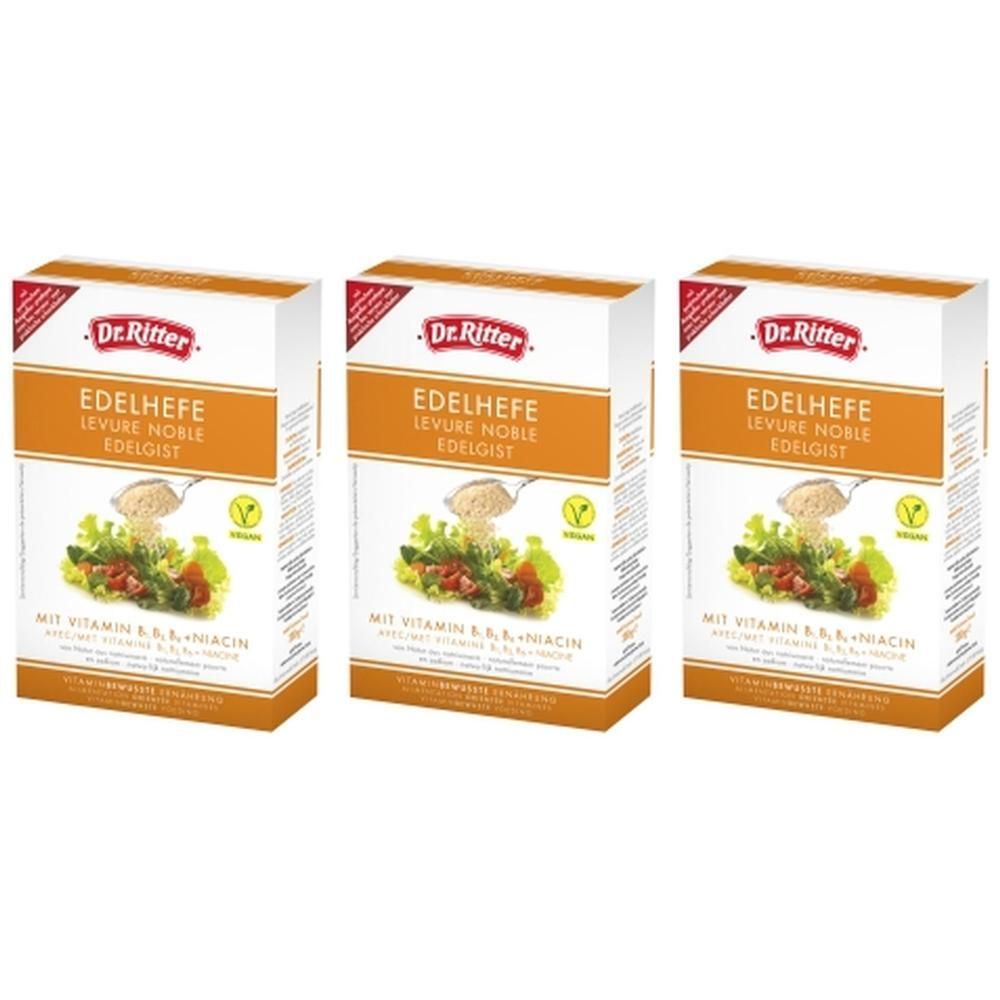 Trois paquets de levure noble Dr. Ritter avec complexe de vitamines B.