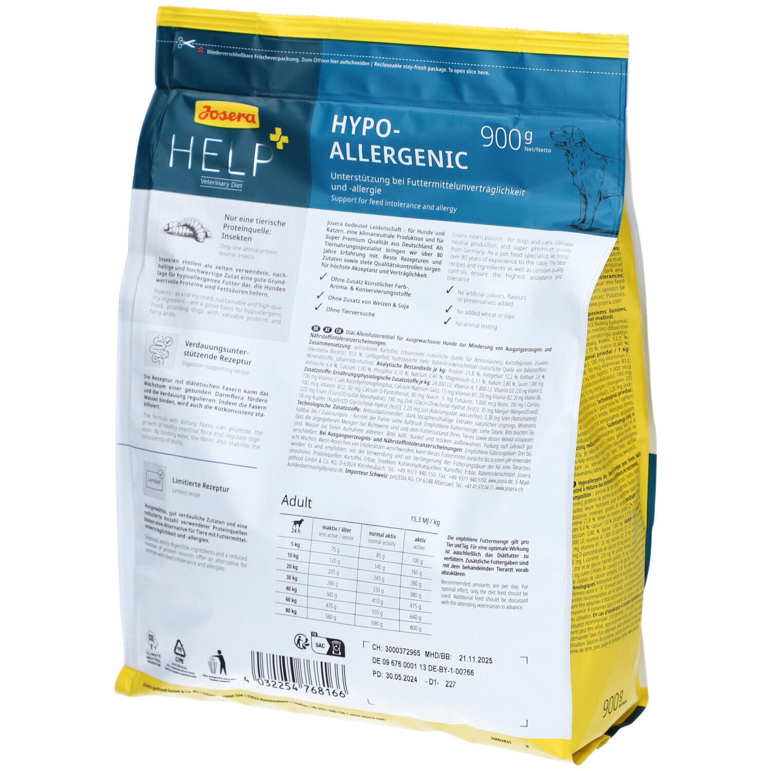 JOSERA Help+ Aliment diététique pour chien adulte - Hypoallergénique