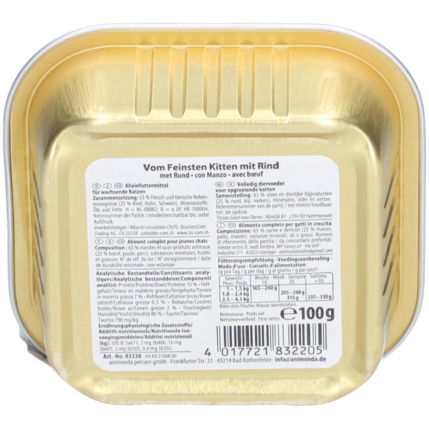 Animonda Vom Feinsten Adulte foie de volaille, barquette 100g.