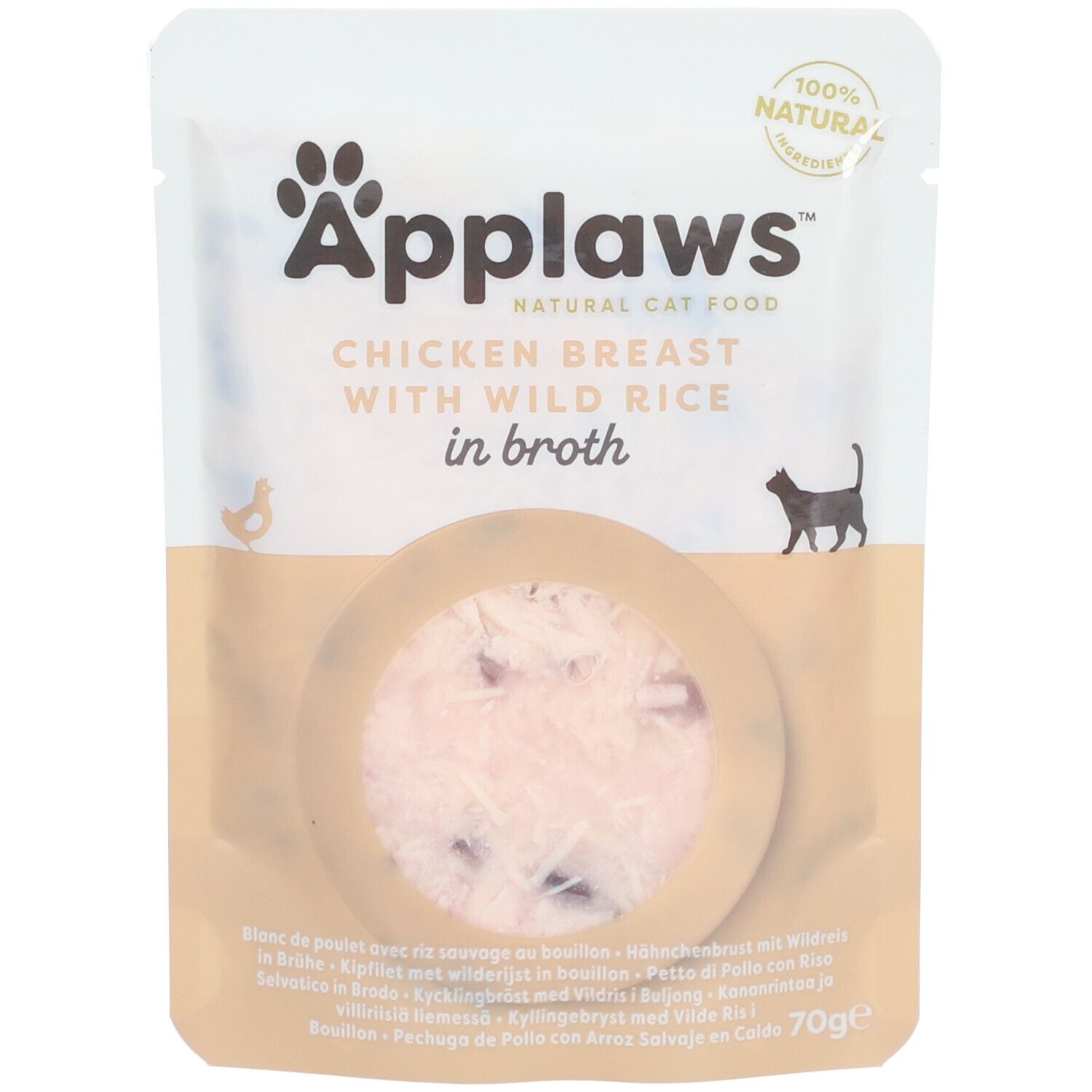 Nourriture pour chats Applaws : Blanc de poulet tendre au foie en gelée, 70g.