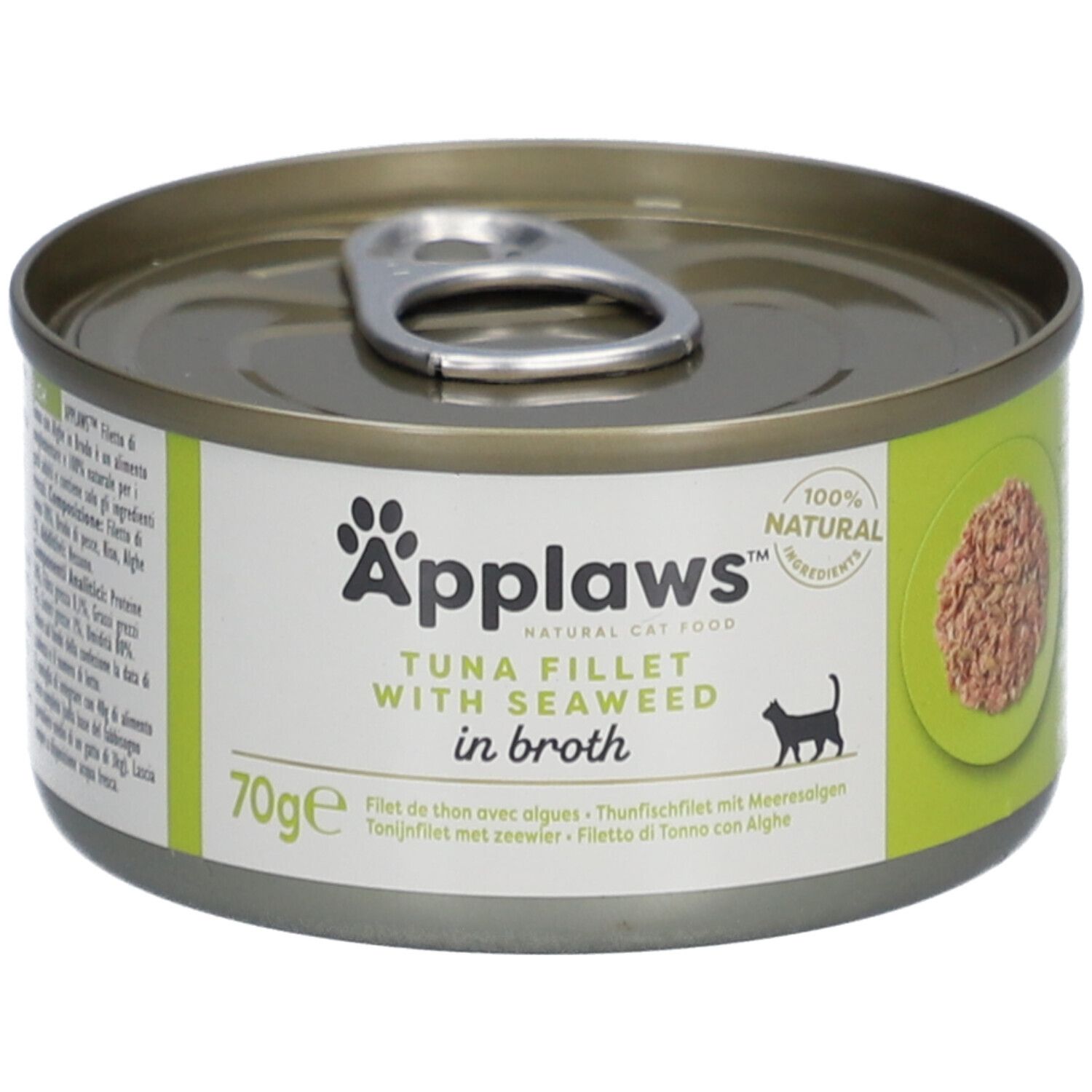 Applaws thon aux algues en bouillon, boîte de 70g.