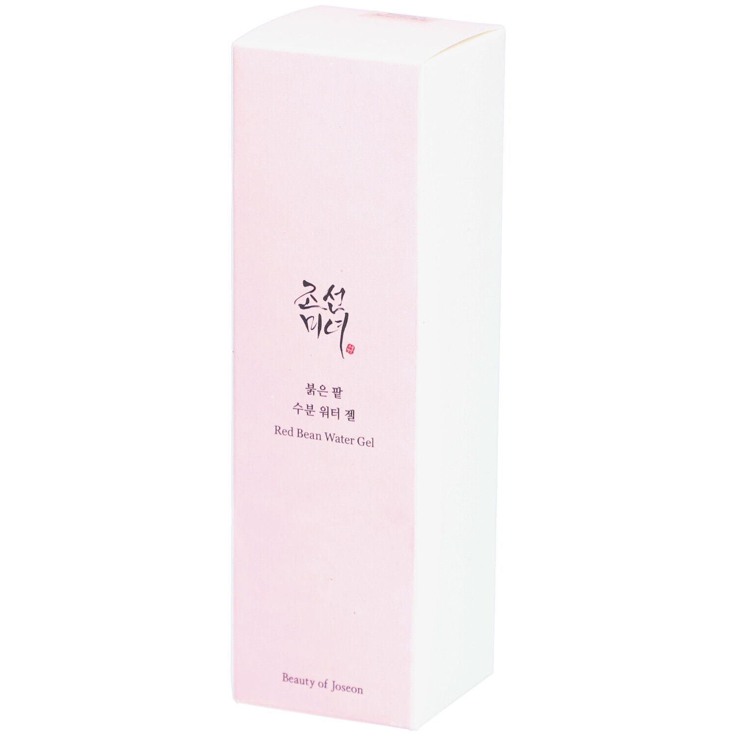 Boîte rose avec nom du produit et marque. Texte en coréen et anglais. Beauty of Joseon.
