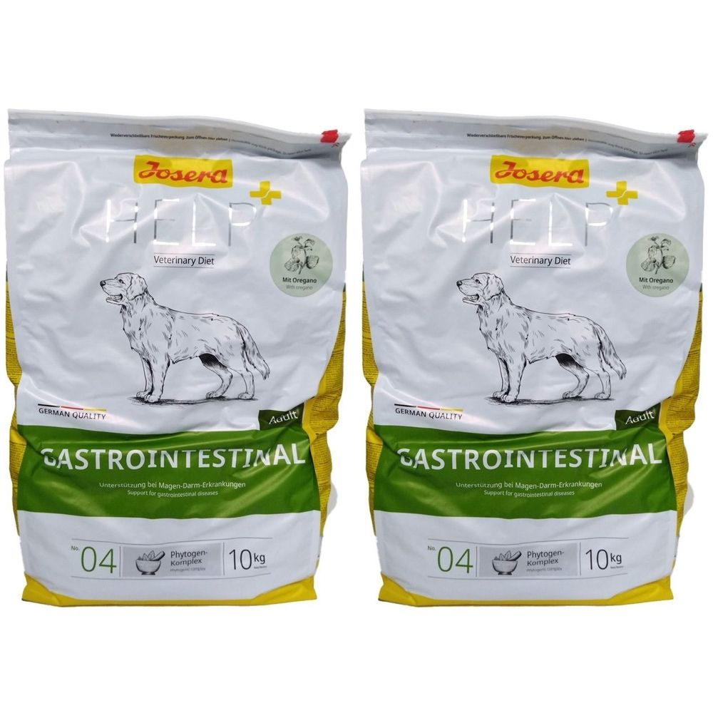 Deux sacs de JOSERA Help+ aliment diététique pour chiens. Inscription : Gastrointestinal, 10kg, Veterinary Diet.