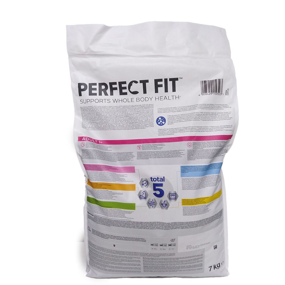 PERFECT FIT Adult Kip. Verso de l'emballage. Contient des informations et 5 avantages.