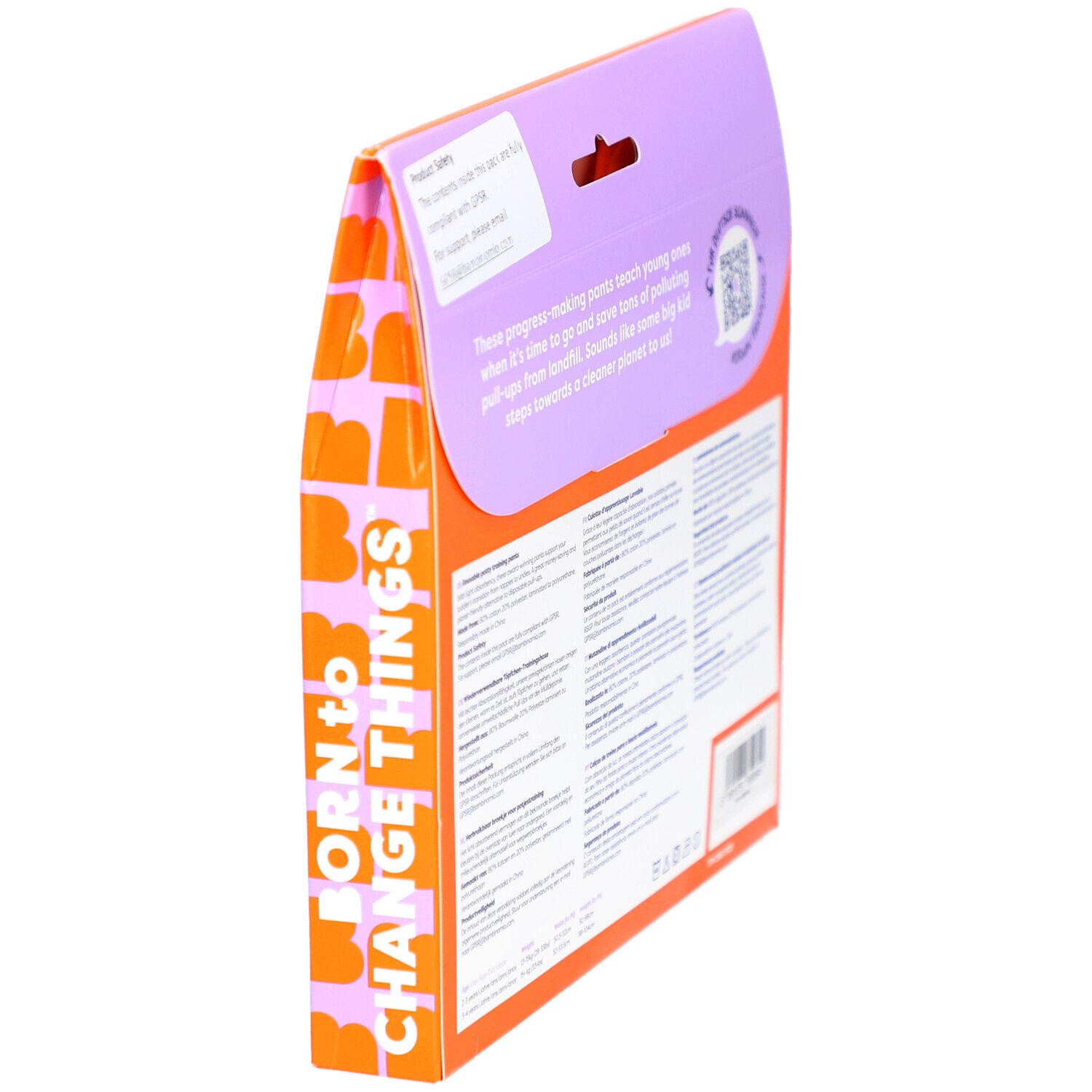 Vue latérale de l'emballage avec texte. Contient des informations sur le produit et le logo FSC. Âge 3-4 ans.