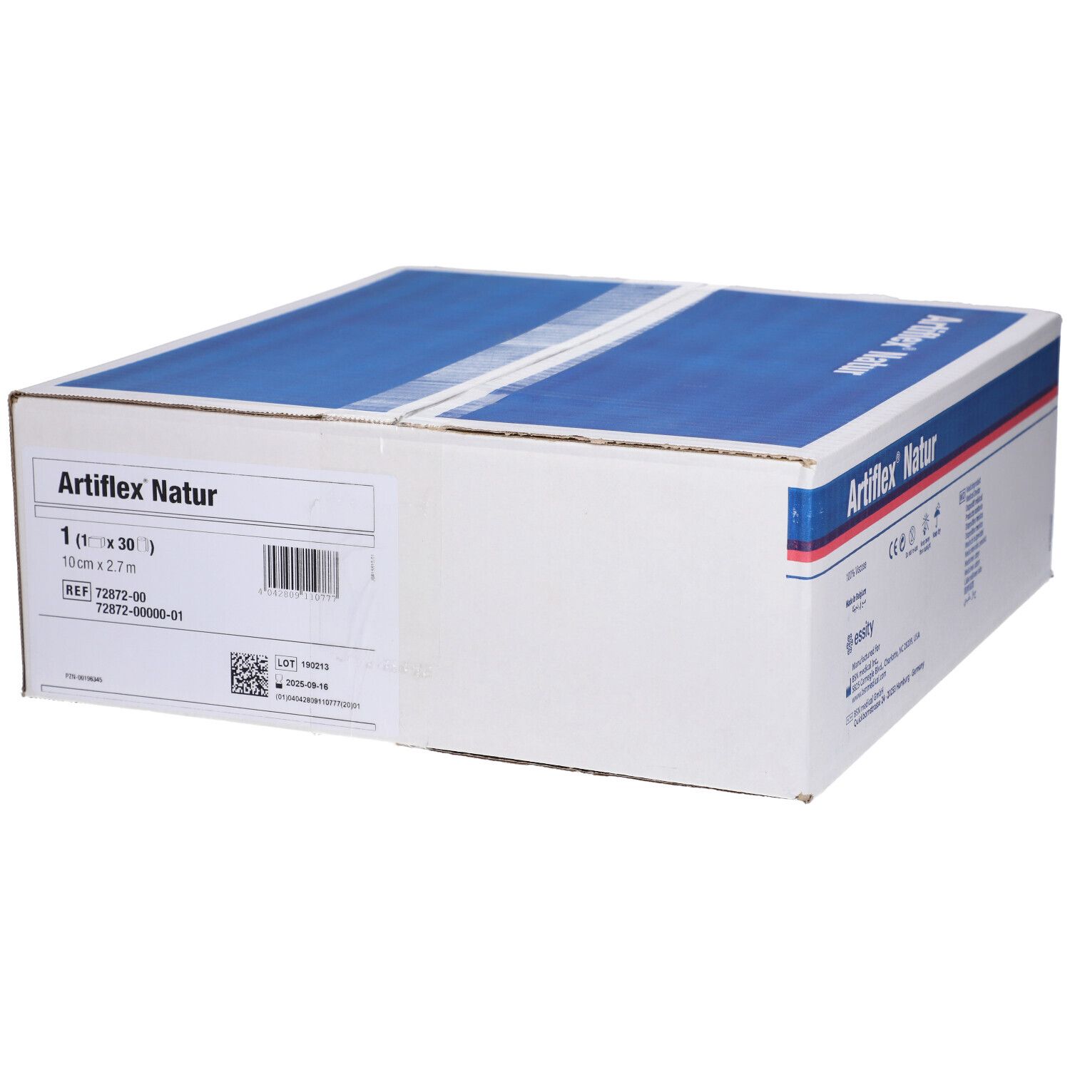 Boîte Artiflex Natur. Inscription : 1 (1 x 30) 10cm x 2.7m. Numéro de référence du produit et code-barres.