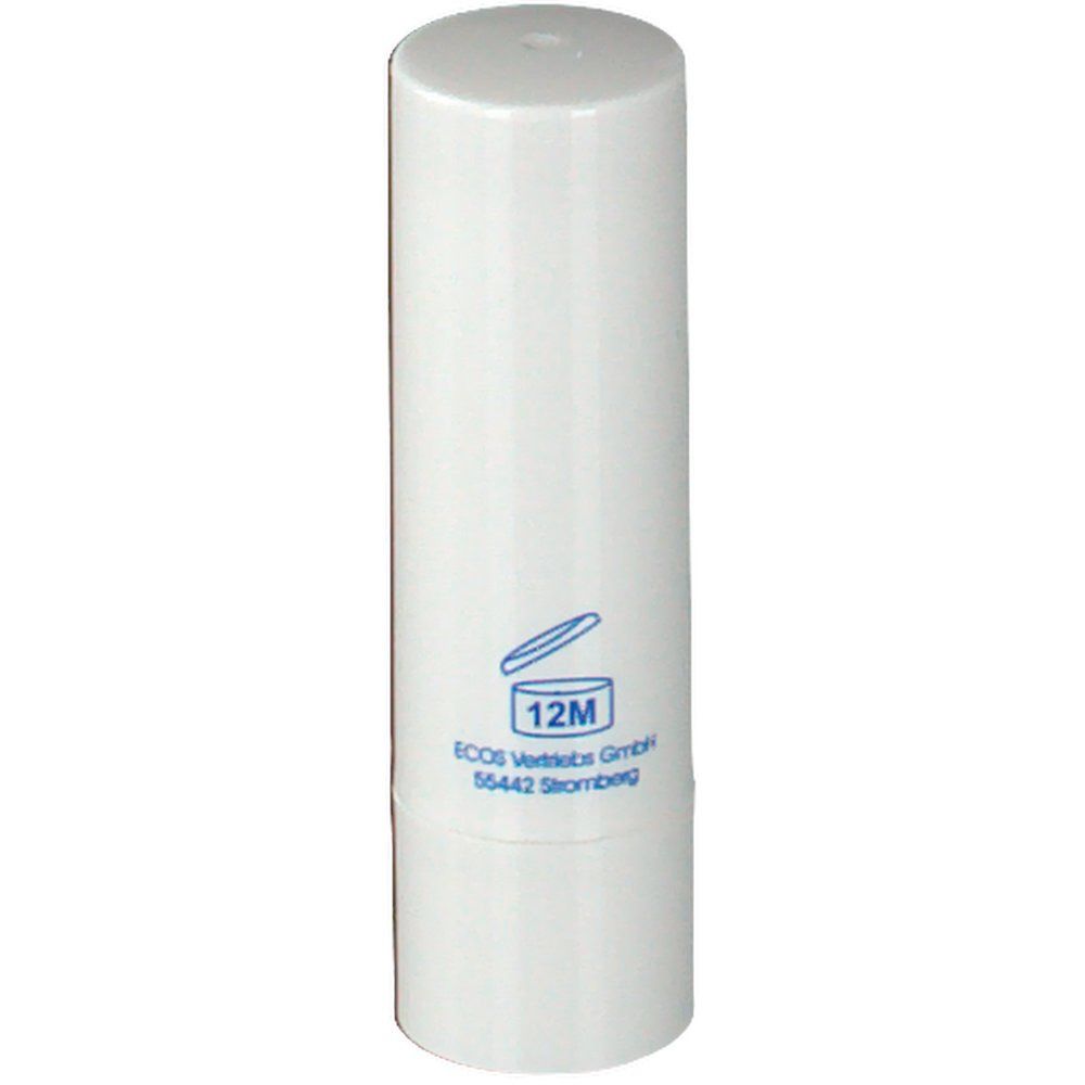 Stick blanc avec impression 12M et ECOS Vertriebs GmbH.