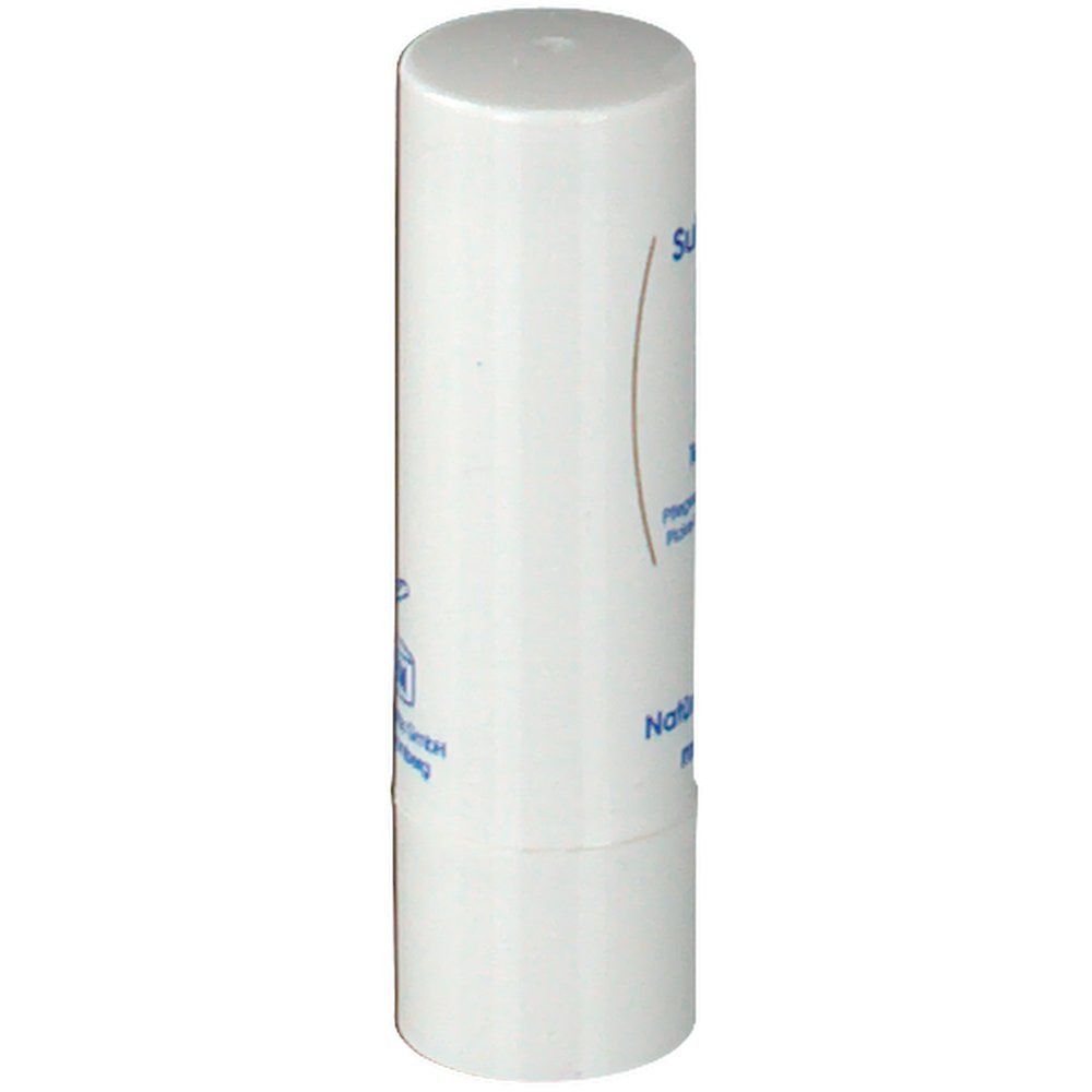 Stick blanc avec Sulfoderm, Teint Stick. Texte: Soin couvrant contre les boutons et la peau impure.
