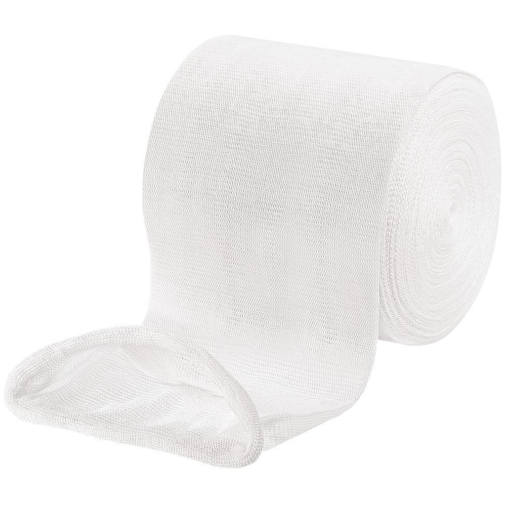 Hartmann Stülpa® tubulaire blanc enroulé. Textile élastique. Extrémité ouverte. Gros plan.