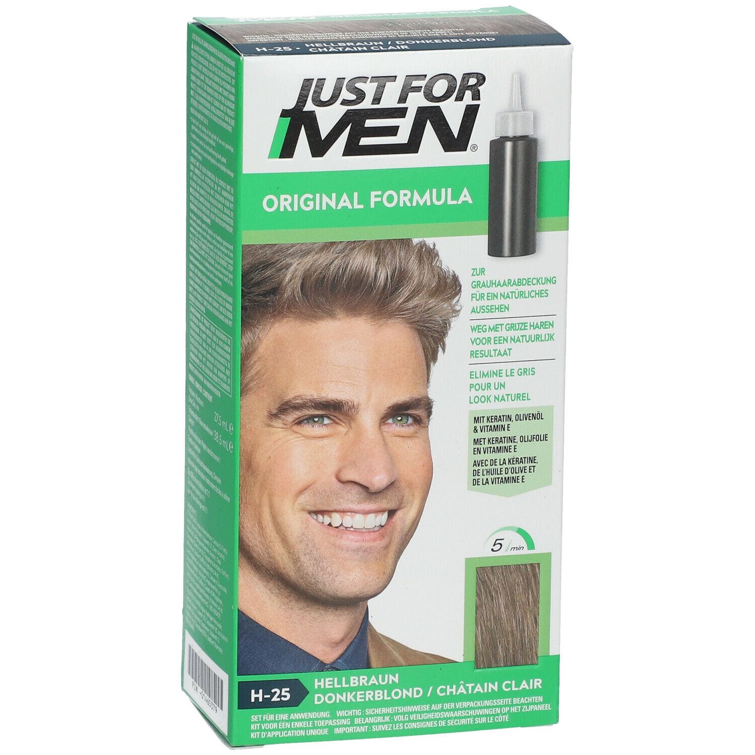 JUST FOR MEN Shampooing Colorant Châtain clair