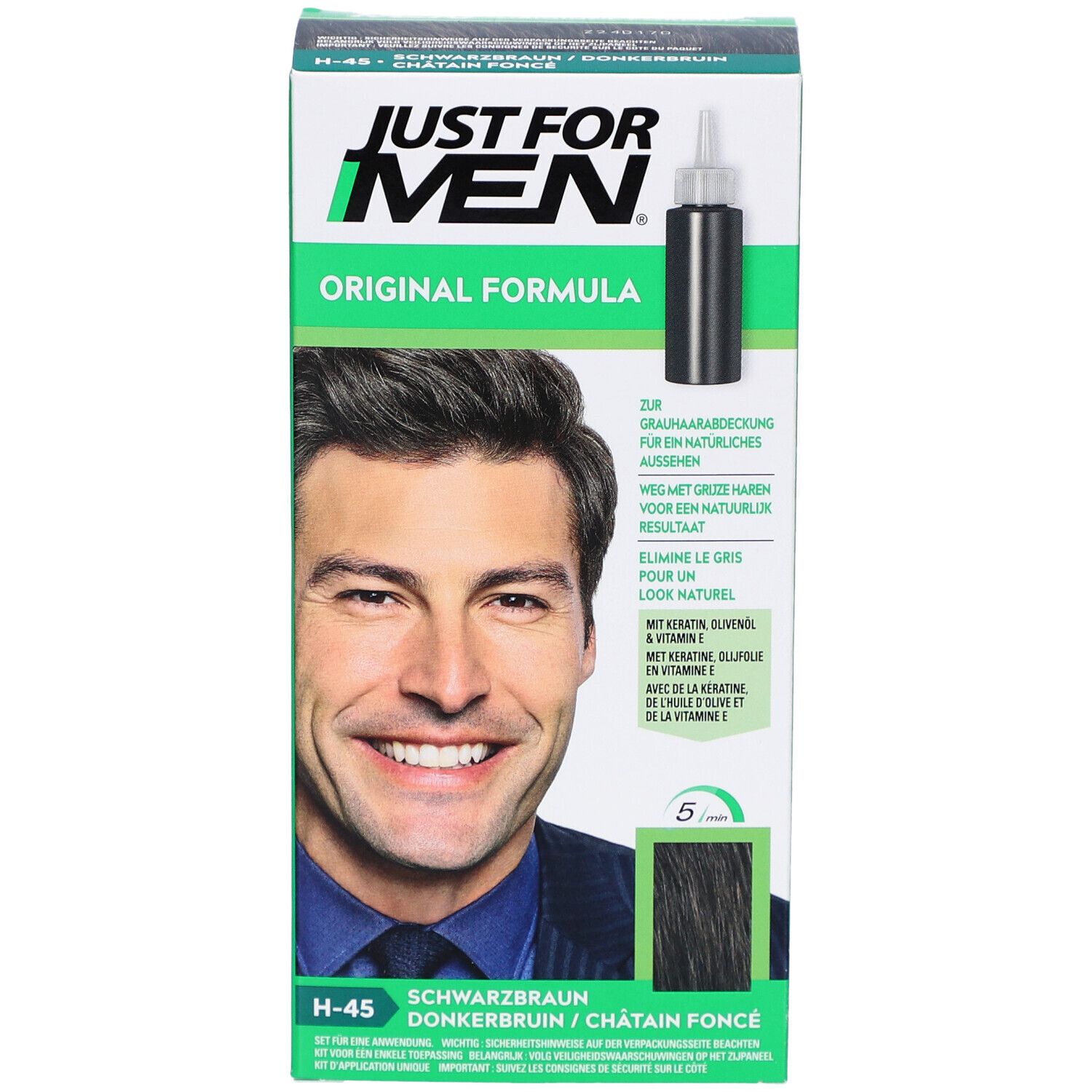 JUST FOR MEN Shampooing Colorant Brun moyen