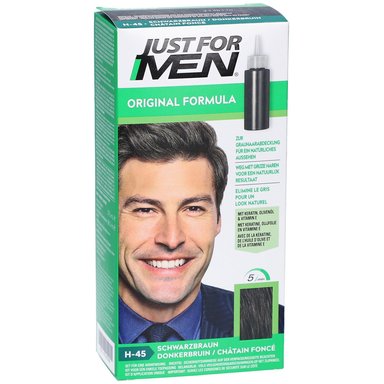 JUST FOR MEN Shampooing Colorant Brun moyen