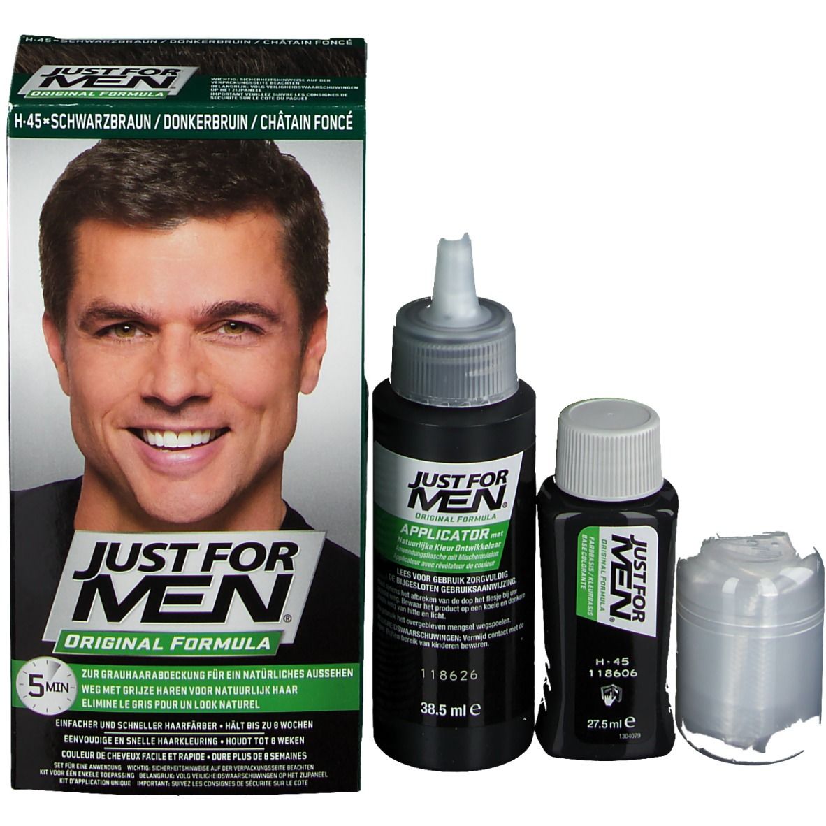 JUST FOR MEN Shampooing Colorant Brun moyen