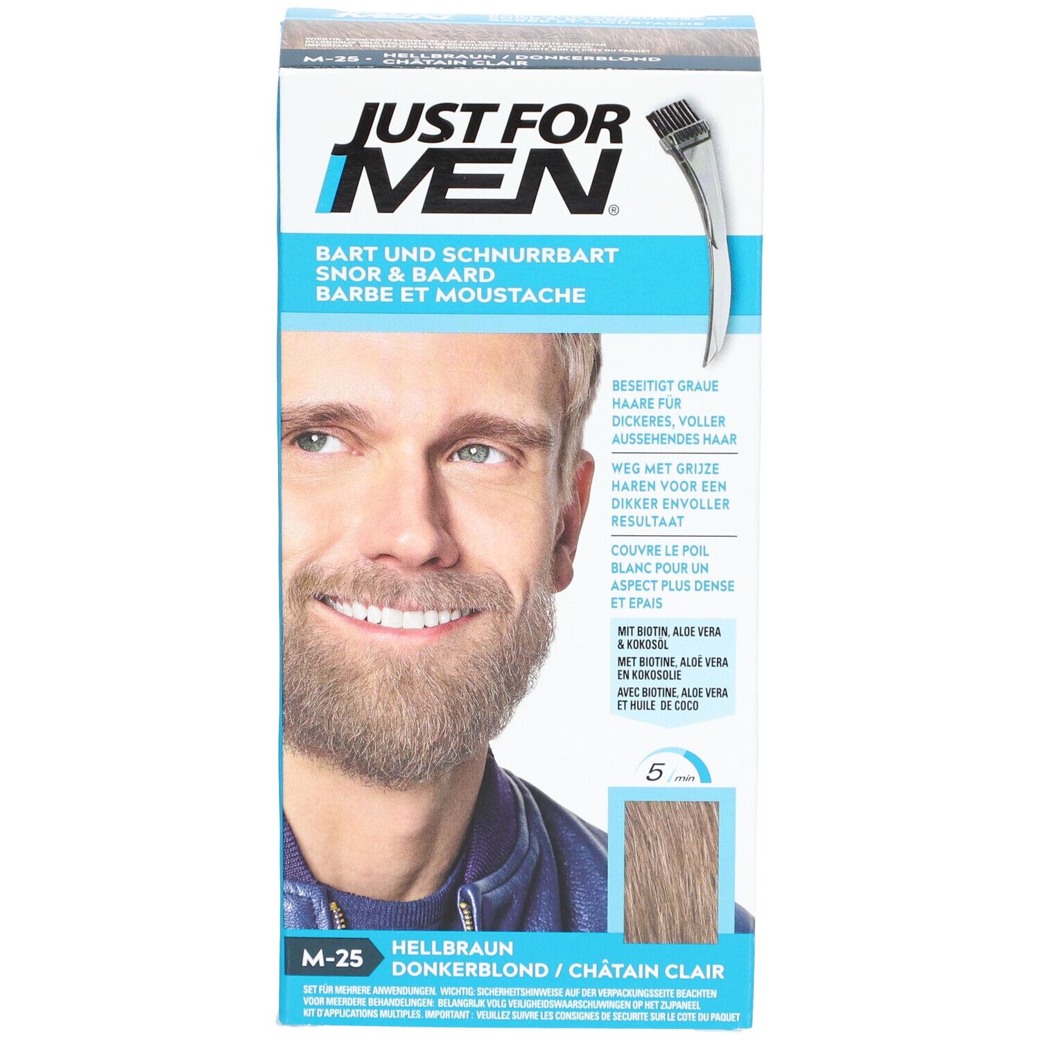 JUST FOR MEN® Coloration moustache & barbe Châtain clair M25