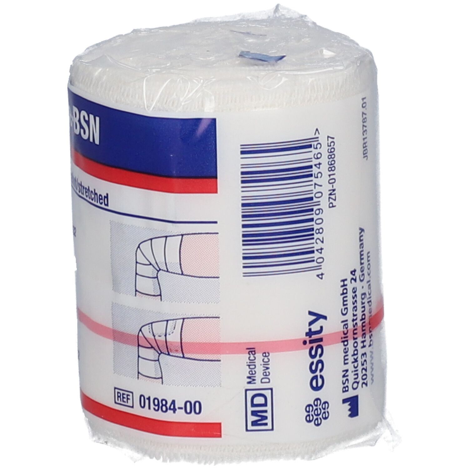 Bande élastique emballée. Fabricant : BSN medical GmbH. Avec marquage MD.