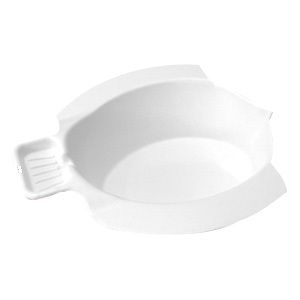 Bidet WC-Einsatz blanc. Forme arrondie avec porte-savon intégré. En plastique.
