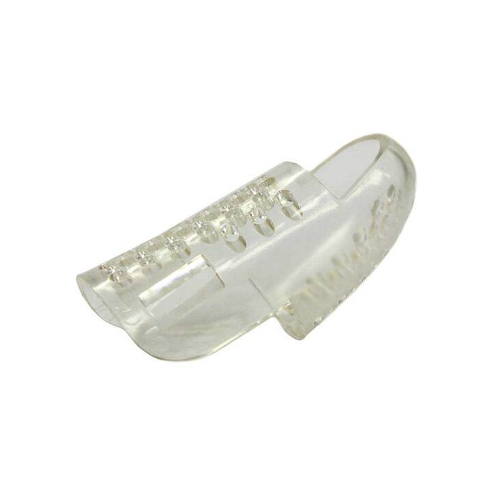 Attelle de doigt transparente avec picots. Taille 5. Forme pour doigt. Ouverture visible.