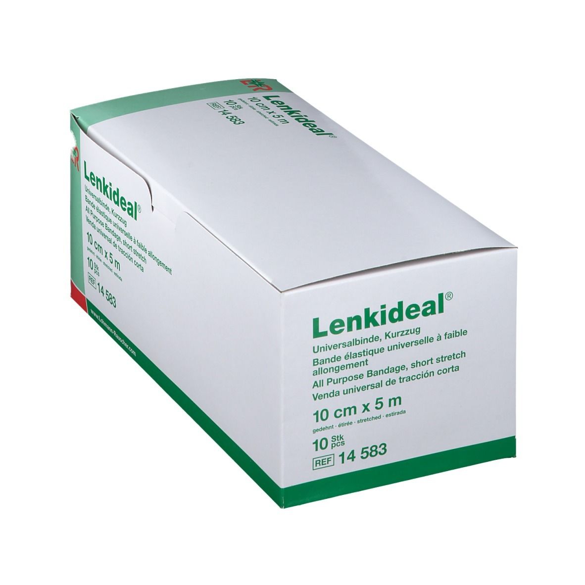 Boîte de Lenkideal® Idealbinde, 10 cm x 5 m. Bandage universel à faible allongement. 10 pièces.