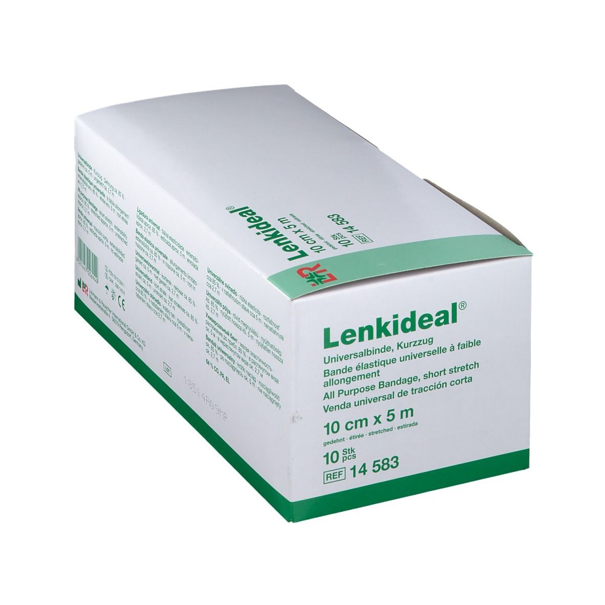 Boîte de Lenkideal® Idealbinde, 10 cm x 5 m. Bandage universel à faible allongement. 10 pièces.