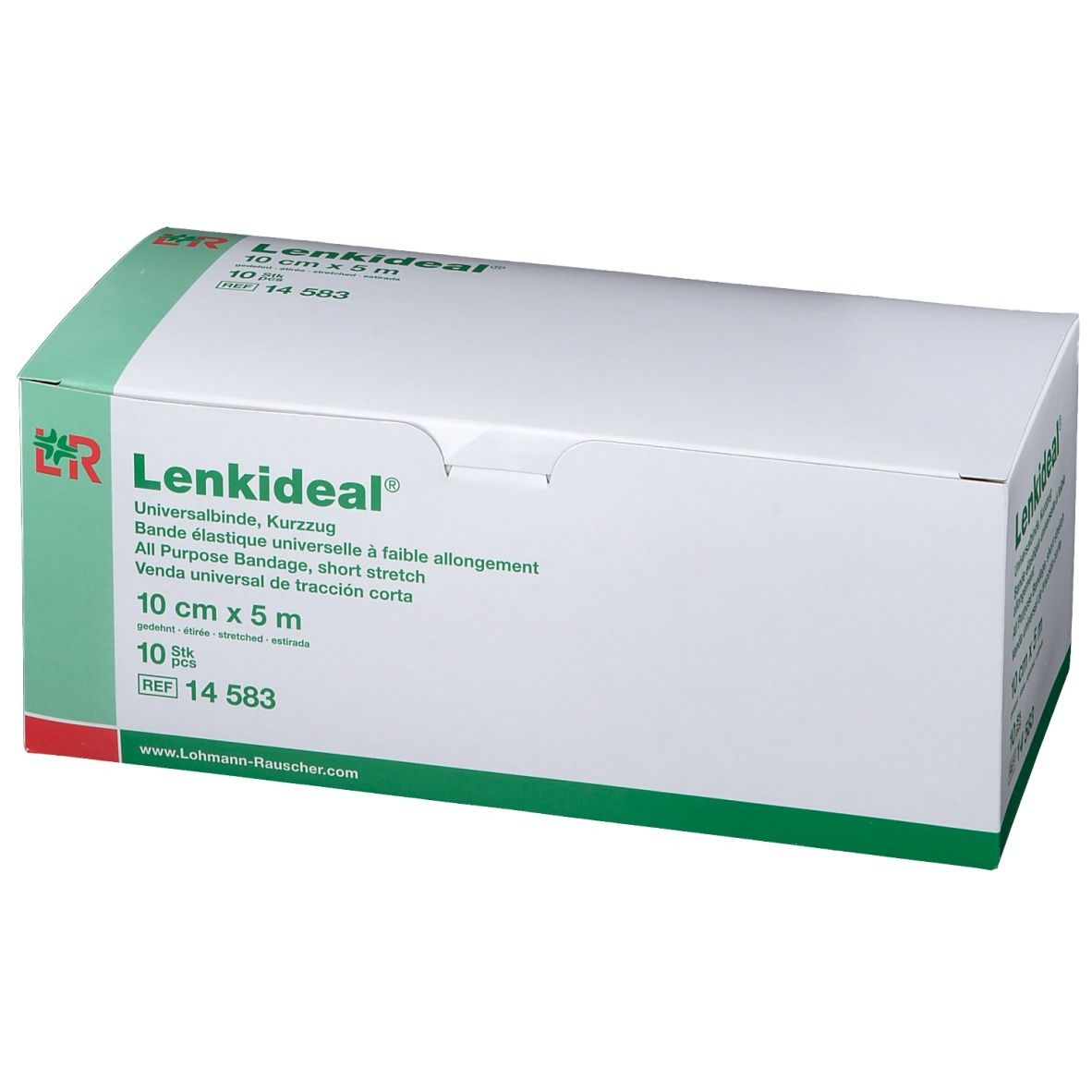 Boîte de Lenkideal® Idealbinde, 10 cm x 5 m. Bandage universel à faible allongement. 10 pièces.