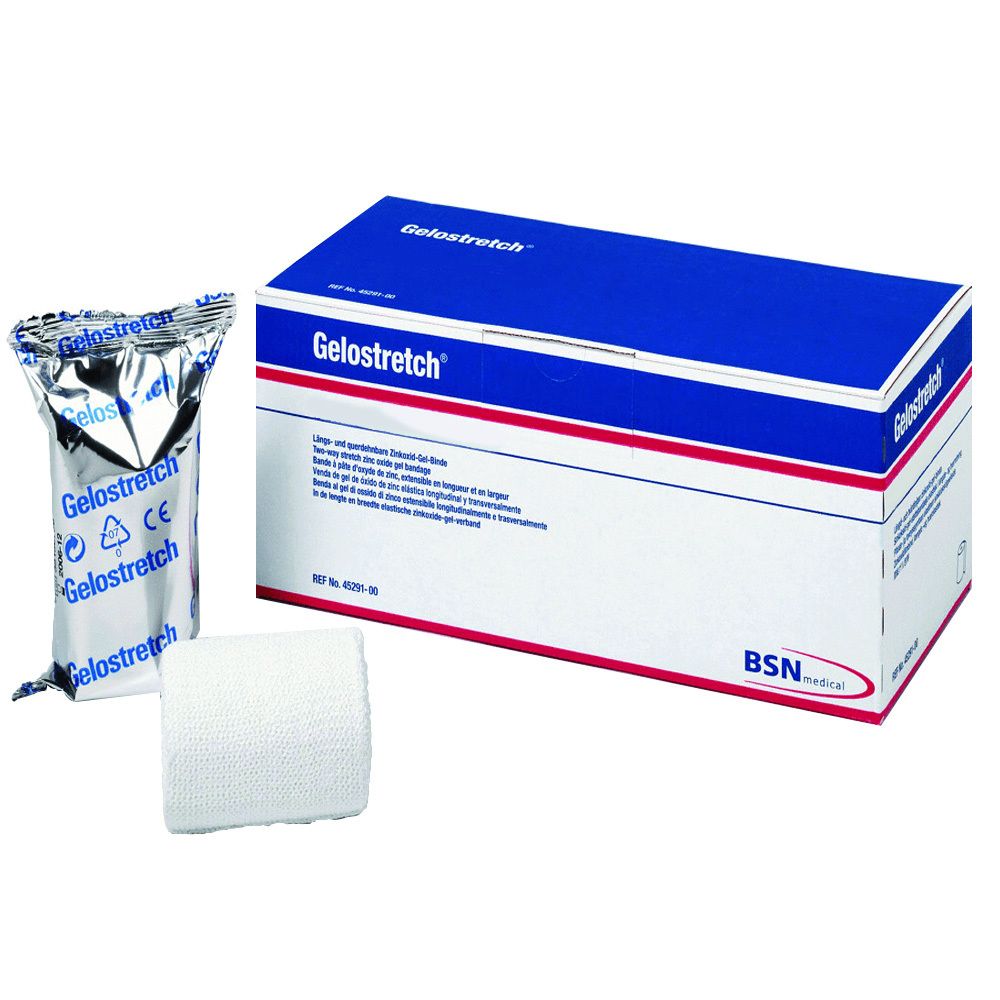 Pansement Gelostretch, emballé individuellement et en boîte. Logo BSN medical. Marquage CE.