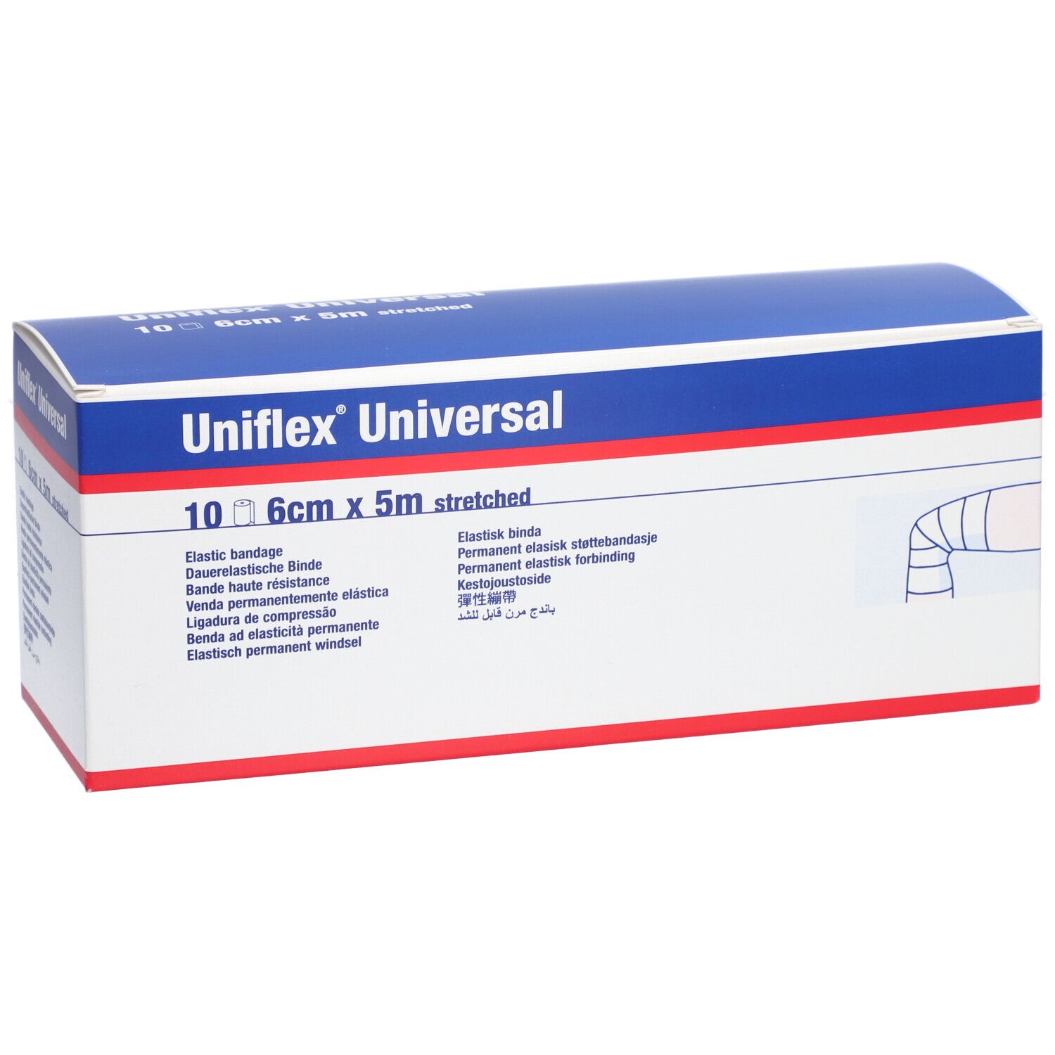 Emballage de bandage élastique Uniflex Universal, 10cm x 5m.