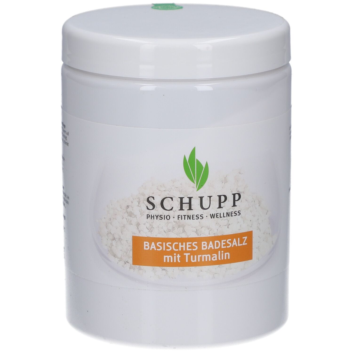 Boîte blanche avec sel de bain basique à la tourmaline de SCHUPP.