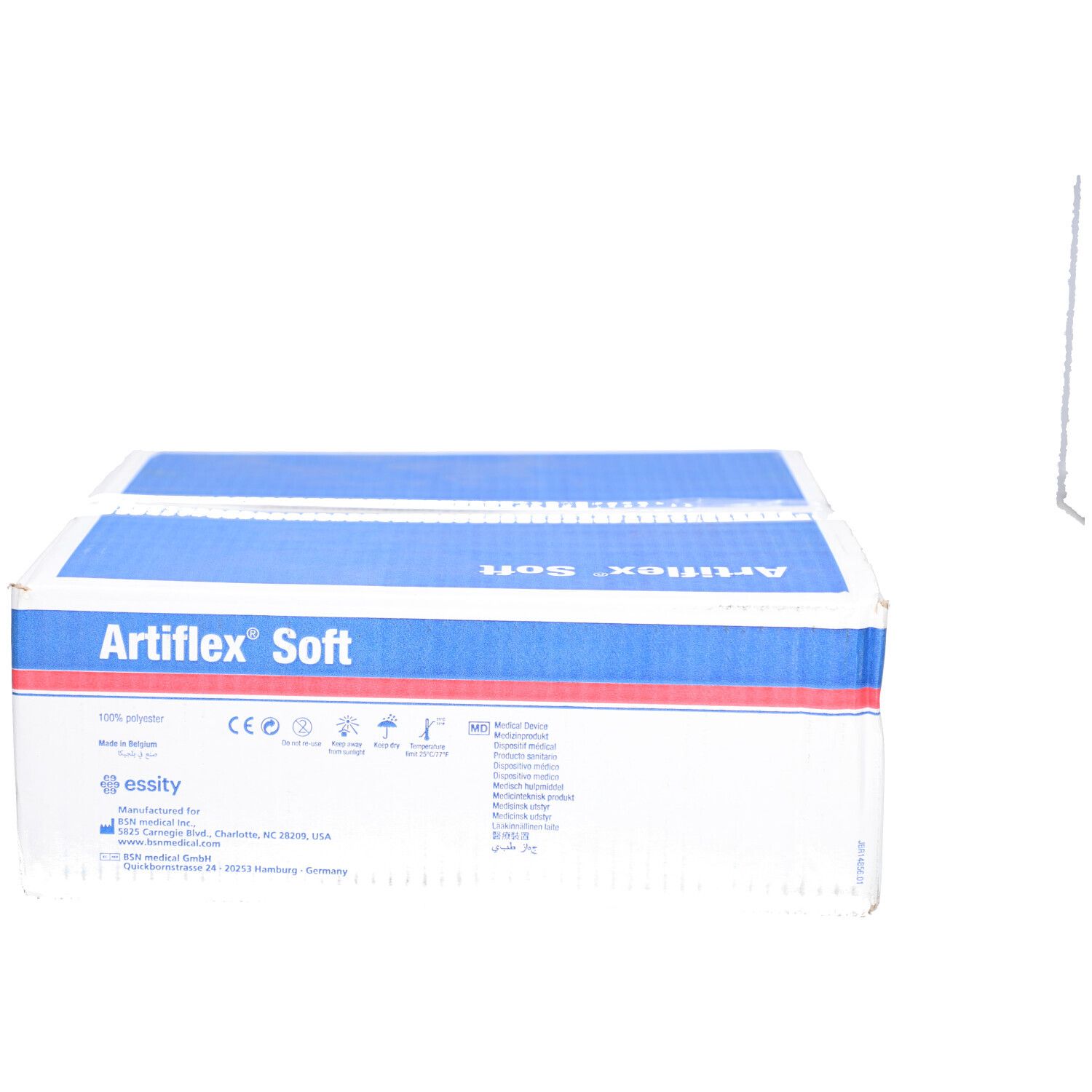 Boîte Artiflex Soft. Informations fabricant et symboles.