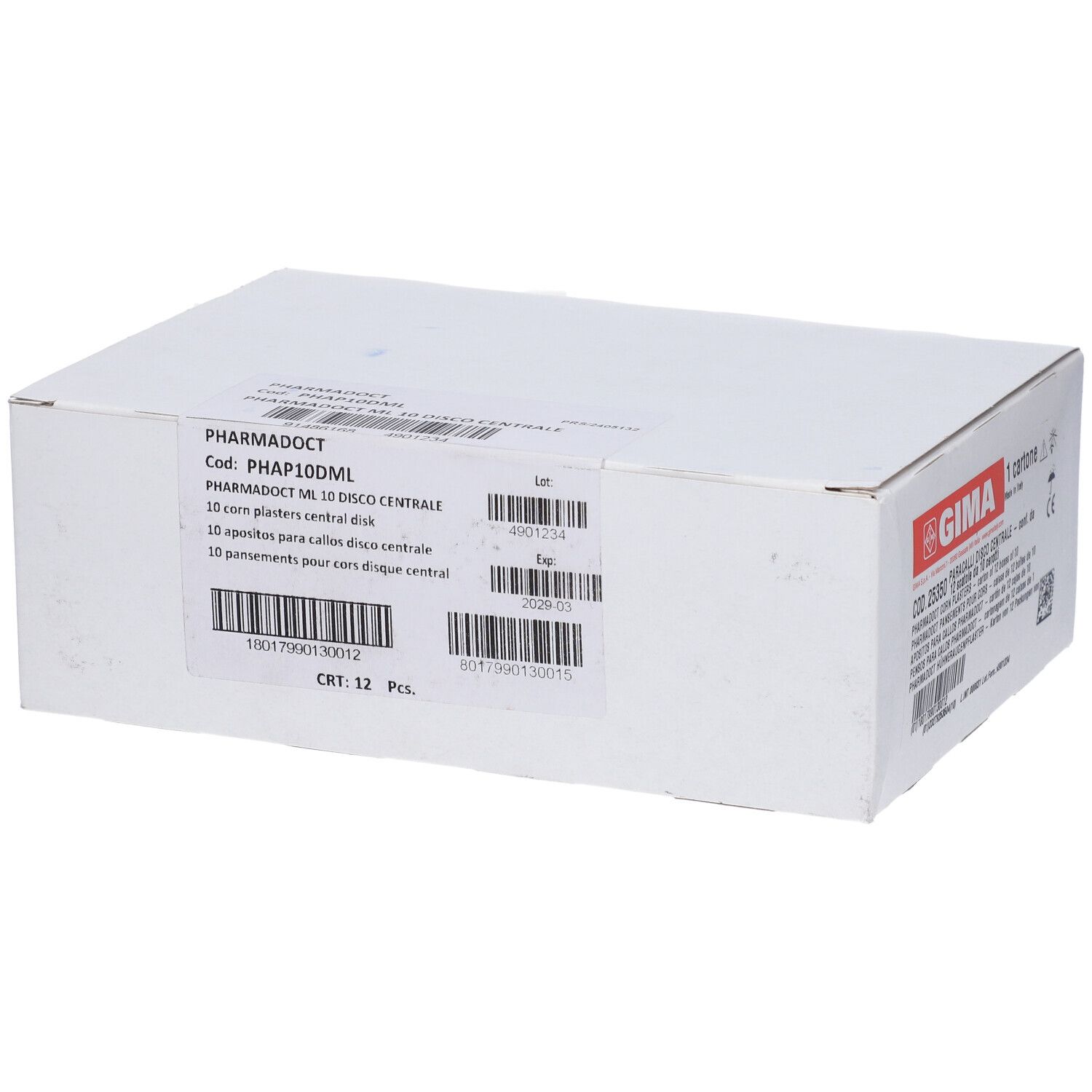 Emballage de pansements pour cors Pharmadoct, 10 pièces. Contient des disques centraux.