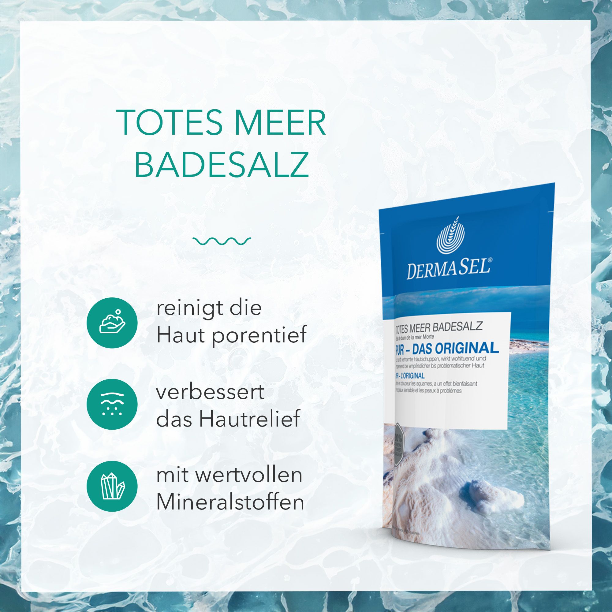 DERMASEL® Sels de bain de la mer Morte Pur