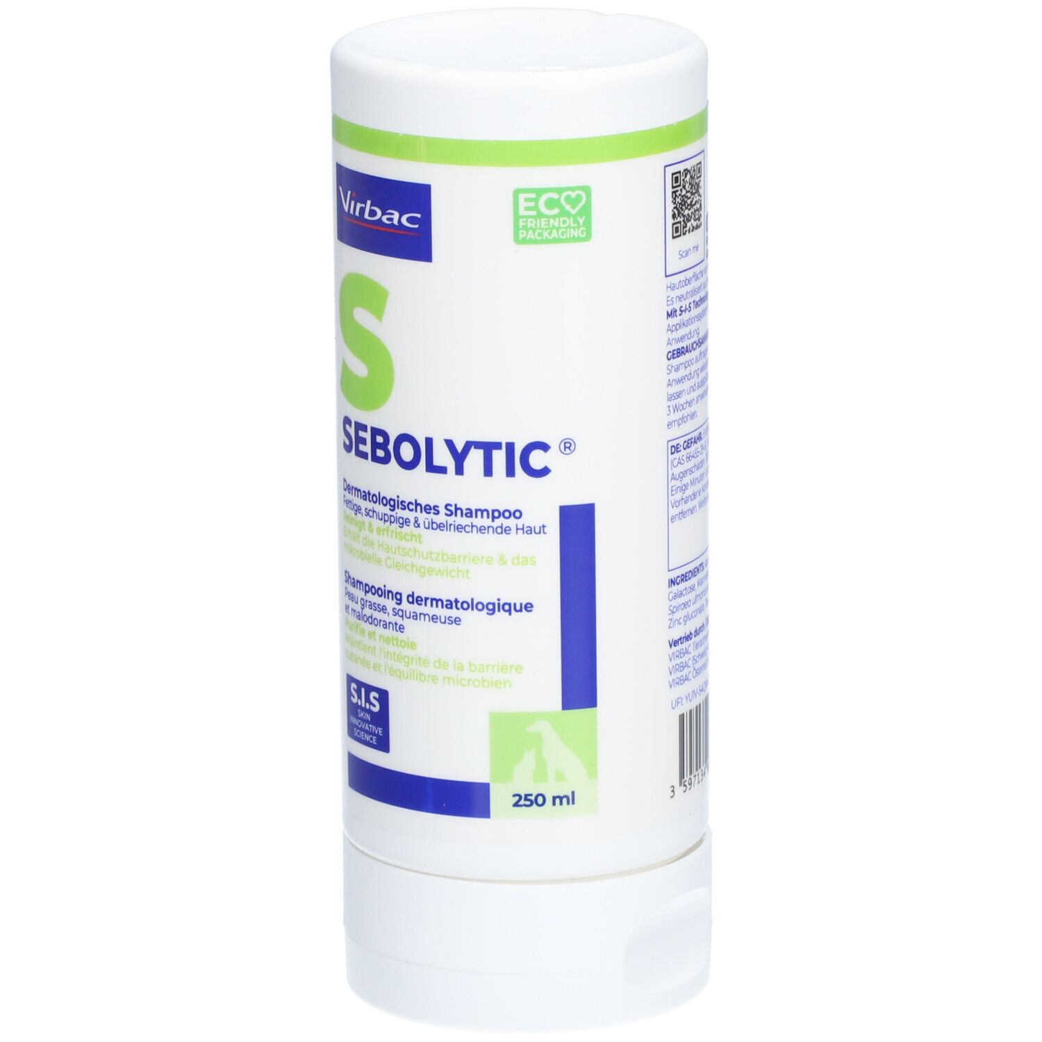 Virbac Seborytic shampooing dermatologique pour chiens et chats, 250 ml.