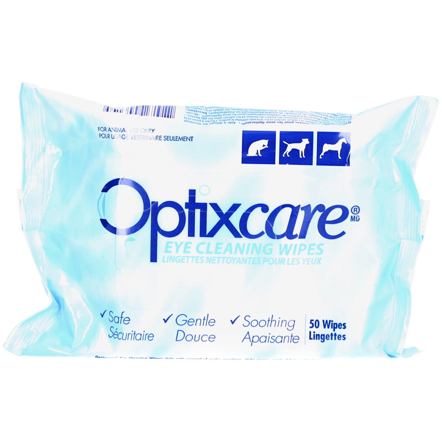 Lingettes nettoyantes pour les yeux Optixcare, 50 pièces.