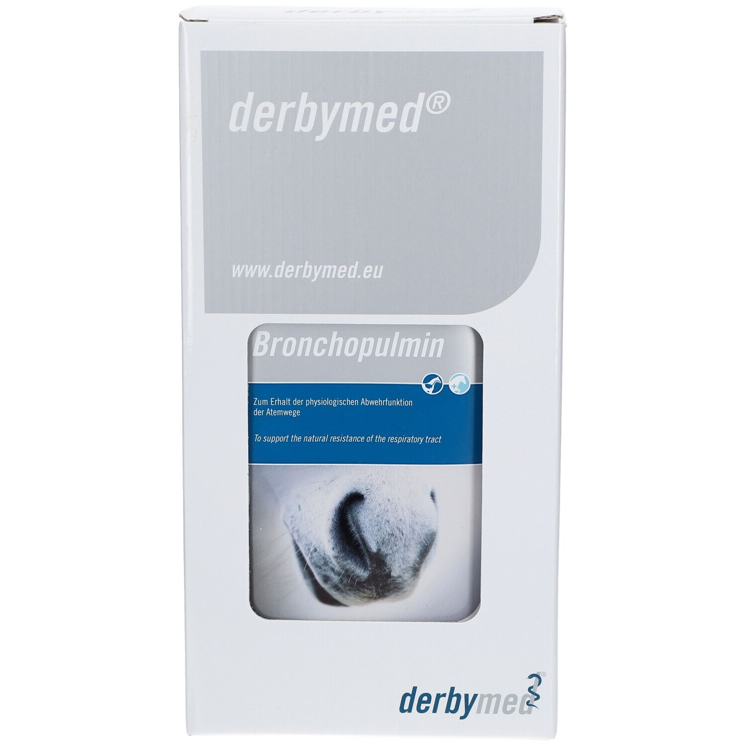 Carton Derbymed Bronchopulmin. Contient une bouteille pour soutenir les voies respiratoires.